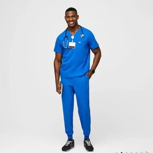 Figs Royal Blue Scrub Set